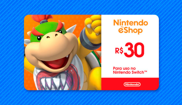 Gift Card de R$30 reais para Nintendo Switch